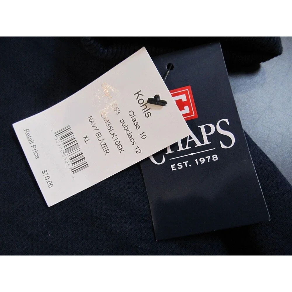 Chaps Men’s Quarter‑Zip Knit Pullover XL Navy NWT Midweight